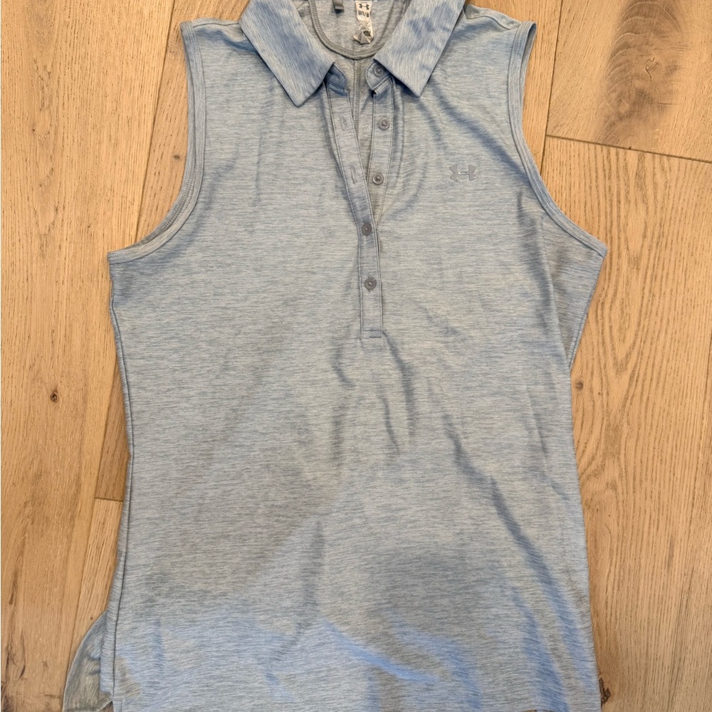 Under Armour Heathered gray golf Sleeveless Polo